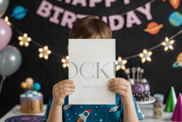 Download Space Kids Birthday Invitation Mockup - Premium Resources