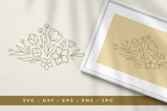 Download Floral Vignette Line Art Design Element - Line Collection