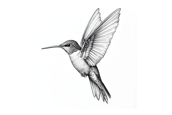 Download Hummingbird Sketch Line Art Print PNG - Line Collection